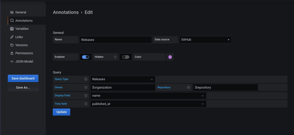 Annotations editor