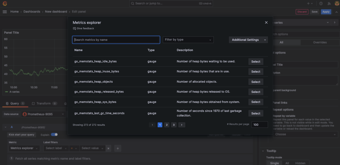 Metrics explorer Metrics explorer